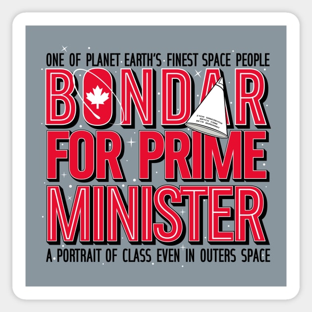 BONDAR FOR PRIME MINISTER Sticker by rt-shirts